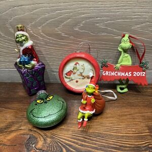 Dr‎ Seuss Grinch Christmas Ornaments Lot 5 Grinchmas 2012 Holiday Tree Decor